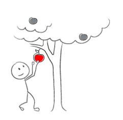 Stickperson plucks Apple Stickperson plucks Apple