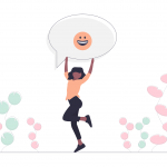 undraw_begin_chat_c6pj Character illustration of someone communicating an idea using startup DNA concepts
