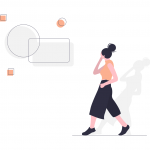 undraw_design_thinking_x8f6 Character illustration of person looking at shapes in front of her to signify resources to support startup development