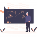 undraw_teaching_f1cm (1) Character illustration of person teaching people about how to start a business